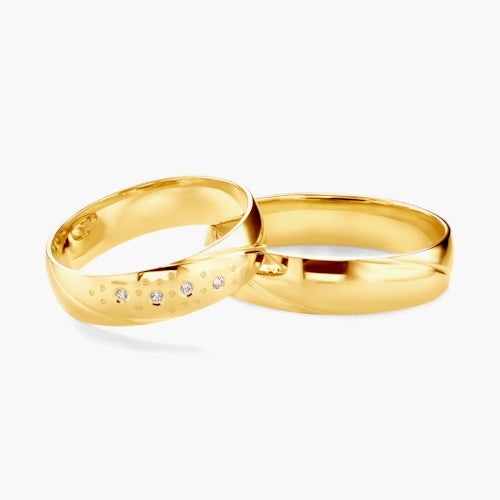 Obrączki ślubne: złote, okrągłe, 5 mm